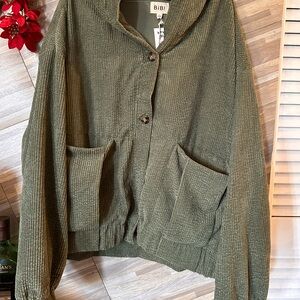 BiBi Forest Green Corduroy Jacket